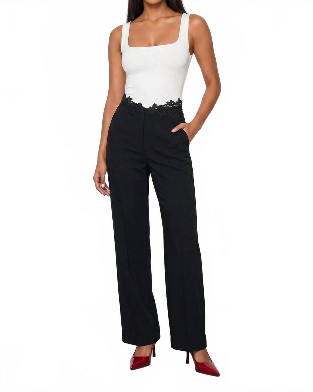 NEW AKALIA soiree contrast jumpsuit in ivory